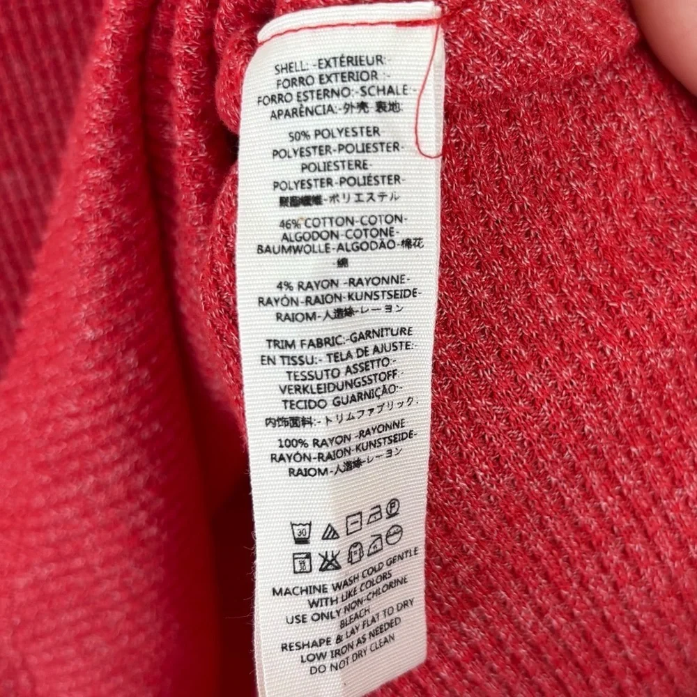 We The Free Sz XS Red Blossom Thermal Balloon Sleeve Top Shirt Boho Free People